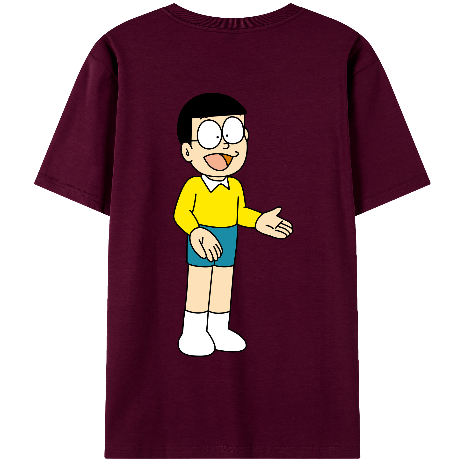 （画像用） ドラえもん 野比 のび太 Doraemon Nobita Nobi レディース半袖Tシャツ(バックプリント)